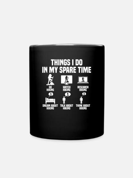 Ce que je fais pendant mon temps libre Randonnée - Mug uni - noir