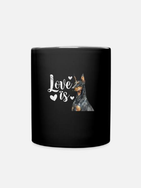 Dobermann - Tasse einfarbig - Schwarz