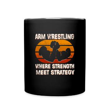 Arm Wrestling Armwrestling Arm Wrestler - Full Colour Mug - black - Front
