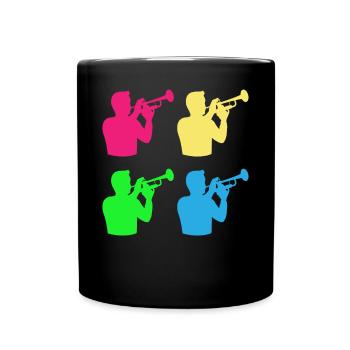 Trumpet sound in colour – musical rainbow - Full Colour Mug - black - Front