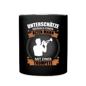 Maître ancien – Sagesse de la trompette - Mug uni - noir - Devant