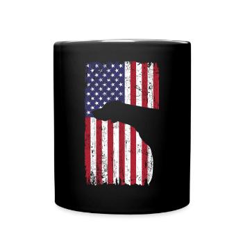 Weimaraner dog with USA flag - Full Colour Mug - black - Front