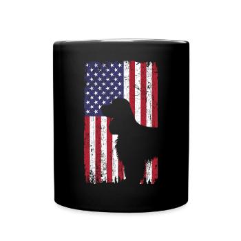 Chien Cocker Spaniel avec drapeau des États-Unis - Mug uni - noir - Devant