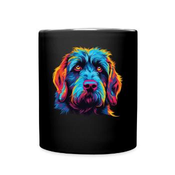 Aquarelle colorée Griffon Korthals - Mug uni - noir - Devant