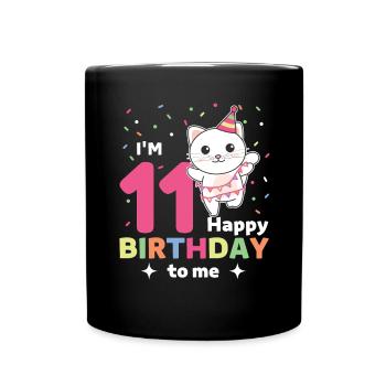 Chat pour les 11 ans pour les enfants de onze ans - Mug uni - noir - Devant