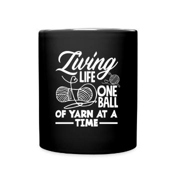 Funny Knitting Knitting Needle Gift - Full Colour Mug - black - Front