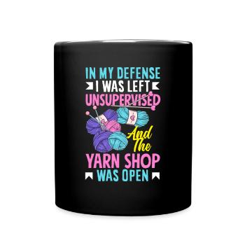 Funny Knitting Knitting Needle Gift - Full Colour Mug - black - Front