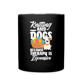 Funny Knitting Knitting Needle Gift - Full Colour Mug - black - Front