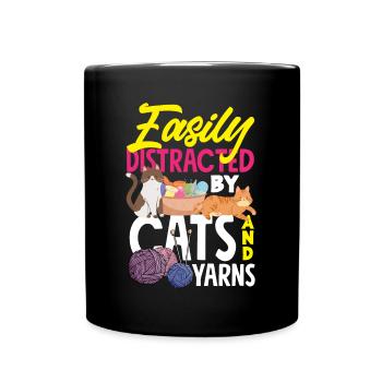 Lustiges Stricken Stricknadel Geschenk - Tasse einfarbig - Schwarz - Vorne