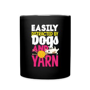 Lustiges Stricken Stricknadel Geschenk - Tasse einfarbig - Schwarz - Vorne
