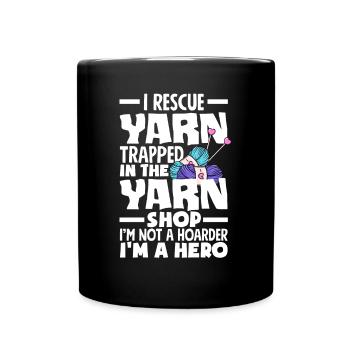 Lustiges Stricken Stricknadel Geschenk - Tasse einfarbig - Schwarz - Vorne
