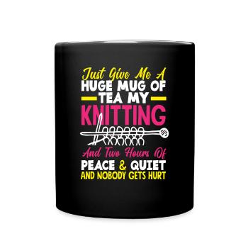 Funny Knitting Knitting Needle Gift - Full Colour Mug - black - Front