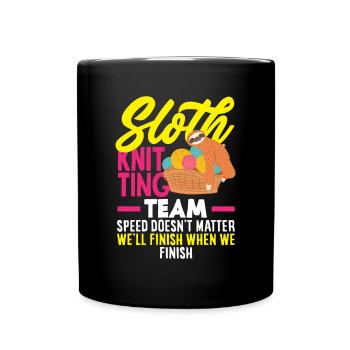 Funny Knitting Knitting Needle Gift - Full Colour Mug - black - Front