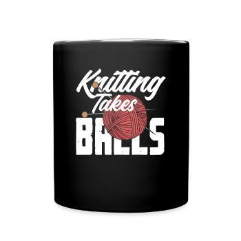 Lustiges Stricken Stricknadel Geschenk - Tasse einfarbig - Schwarz - Vorne