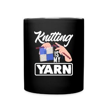 Lustiges Stricken Stricknadel Geschenk - Tasse einfarbig - Schwarz - Vorne