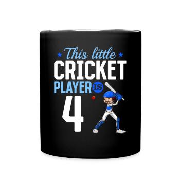 4th Birthday Cricket Player Baby Cricket Player - Tasse einfarbig - Schwarz - Vorne