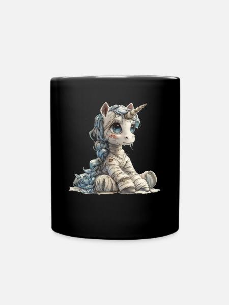 Einhorn Halloween Japanisches Einhorn - Tasse einfarbig - Schwarz