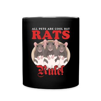 Rats, Rat Owner, Rat Lover Gift - Full Colour Mug - black - Front