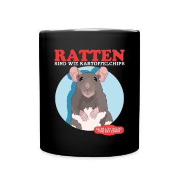 Rats, Rat Owner, Rat Lover Gift - Full Colour Mug - black - Front