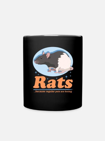 Ratten Rattenbesitzer Ratte Geschenk - Tasse einfarbig - Schwarz