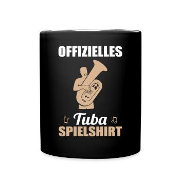 Offizielles Tuba Spielshirt Musikliebe - Tasse einfarbig - Schwarz - Vorne