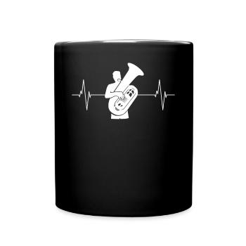 Heartbeat Tuba Passion Music Gift - Full Colour Mug - black - Front