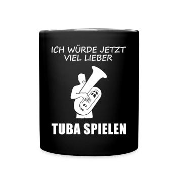 Préfère jouer du tuba, envie de musique - Mug uni - noir - Devant