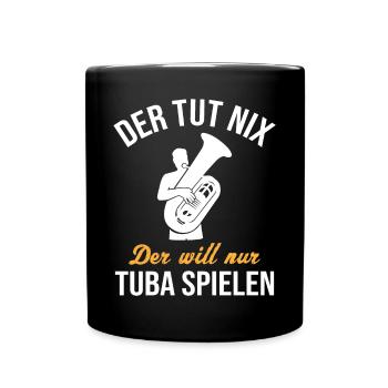 Harmloser Tuba Spieler Musikfan Geschenk - Tasse einfarbig - Schwarz - Vorne