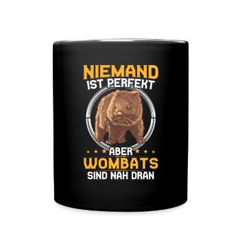 Wombat is perfect Australia marsupial - Full Colour Mug - black - Front