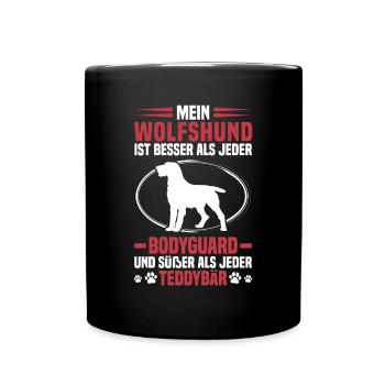 German wirehaired dog protects me better - Full Colour Mug - black - Front