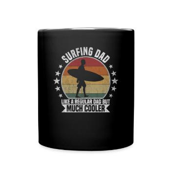 Surfing Dad Surfer - Full Colour Mug - black - Front