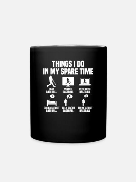Ce que je fais dans mes temps libres Baseball - Mug uni - noir