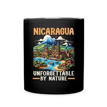 Ich liebe Nicaragua Nicaraguanische Flagge Nicaraguanischer Stolz - Tasse einfarbig - Schwarz - Vorne