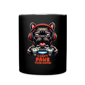 Gamers Shirt Französische Bulldogge Gaming-Schrott - Tasse einfarbig - Schwarz - Vorne