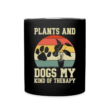 Plants, Dog Lover, Garden Gardener, Gardener - Full Colour Mug - black - Front