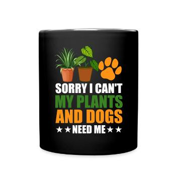 Plants, Dog Lover, Garden Gardener, Gardener - Full Colour Mug - black - Front