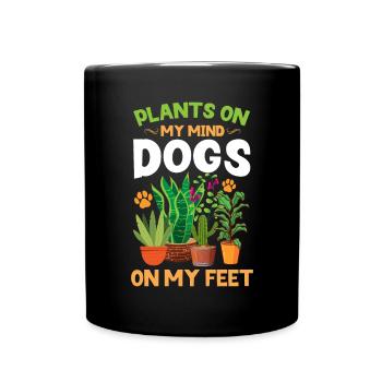 Plants, Dog Lover, Garden Gardener, Gardener - Full Colour Mug - black - Front