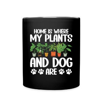 Plants, Dog Lover, Garden Gardener, Gardener - Full Colour Mug - black - Front