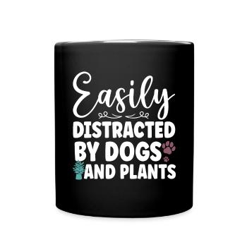 Plants, Dog Lover, Garden Gardener, Gardener - Full Colour Mug - black - Front