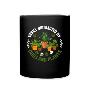 Plants, Dog Lover, Garden Gardener, Gardener - Full Colour Mug - black - Front