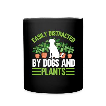 Plants, Dog Lover, Garden Gardener, Gardener - Full Colour Mug - black - Front