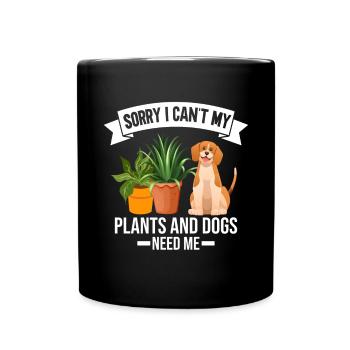 Plants, Dog Lover, Garden Gardener, Gardener - Full Colour Mug - black - Front