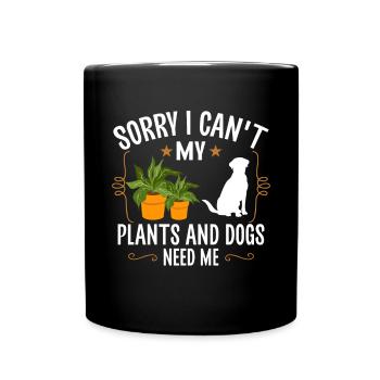 Plants, Dog Lover, Garden Gardener, Gardener - Full Colour Mug - black - Front