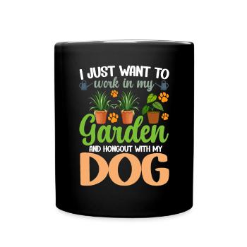 Plants, Dog Lover, Garden Gardener, Gardener - Full Colour Mug - black - Front