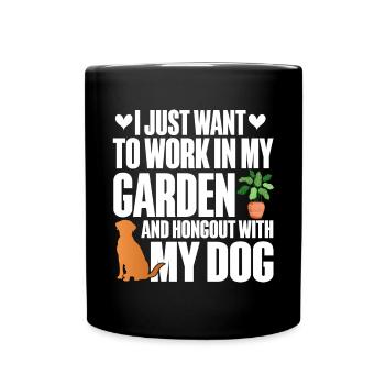 Plants, Dog Lover, Garden Gardener, Gardener - Full Colour Mug - black - Front