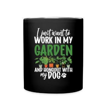 Plants, Dog Lover, Garden Gardener, Gardener - Full Colour Mug - black - Front