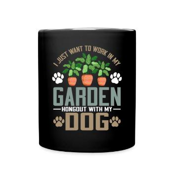 Plants, Dog Lover, Garden Gardener, Gardener - Full Colour Mug - black - Front