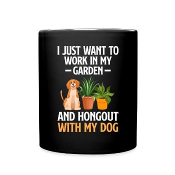 Plants, Dog Lover, Garden Gardener, Gardener - Full Colour Mug - black - Front