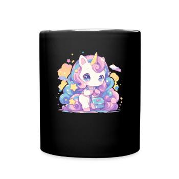 Licorne Kawaii Japonais - Mug uni - noir - Devant