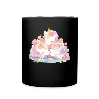 Licorne Kawaii Japonais - Mug uni - noir - Devant